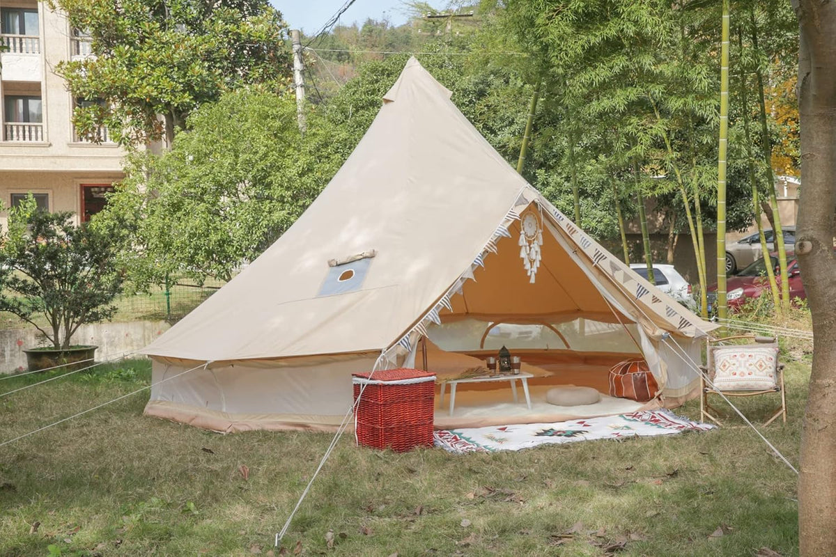 4M/5M Double Walls Cotton Canvas Bell Tent L57221