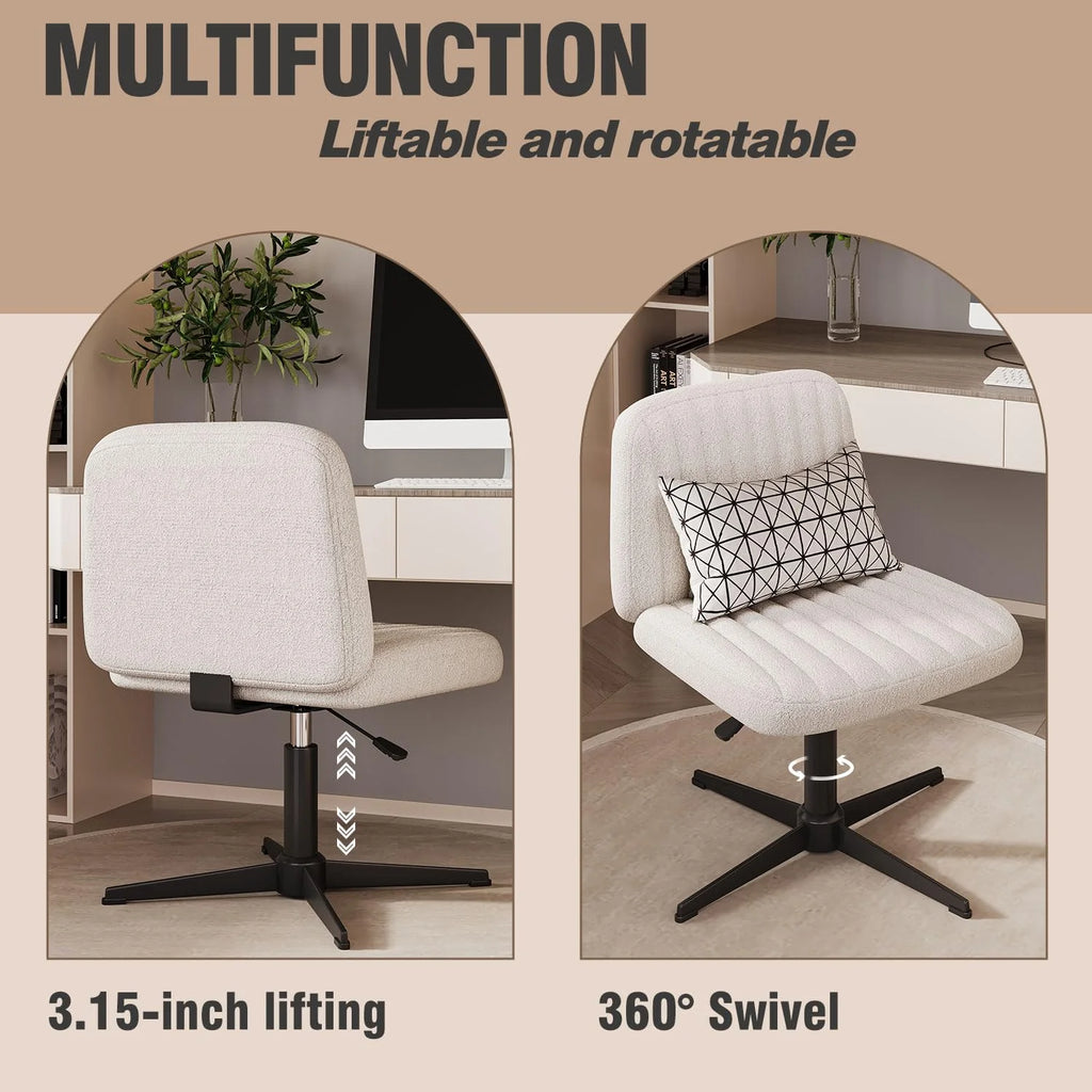 Armless Wide Seat Ergonomic Swivel Office Chair U925