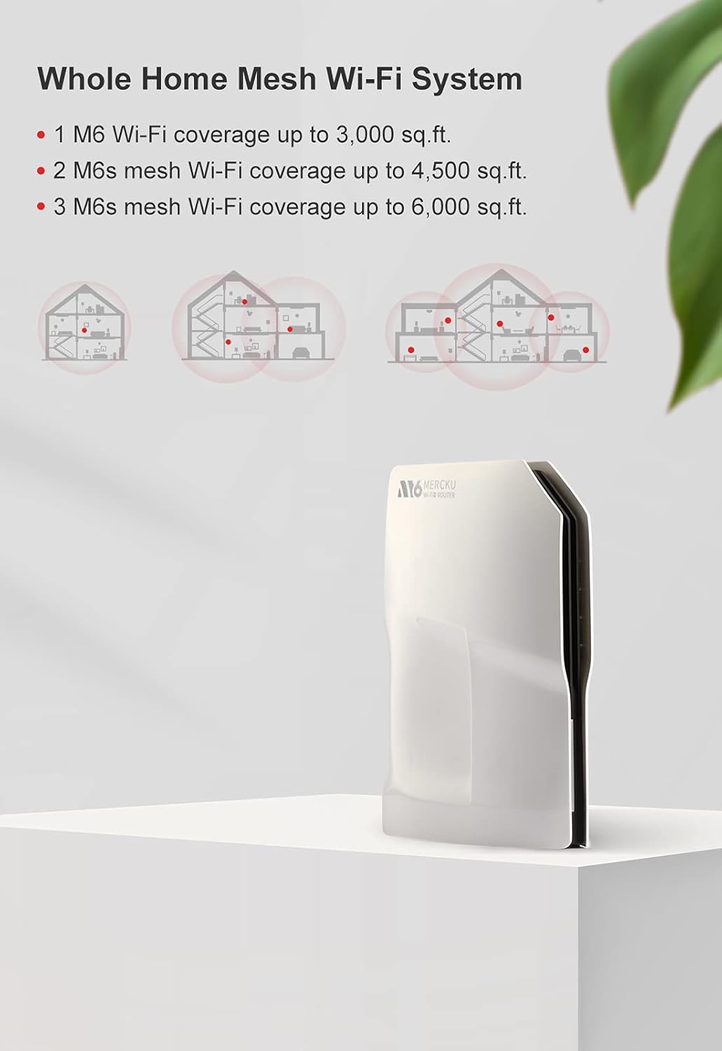 Mesh Wi-Fi 6 Router, 1 Pack, Dual-Band Gigabit, Pearl White P337791