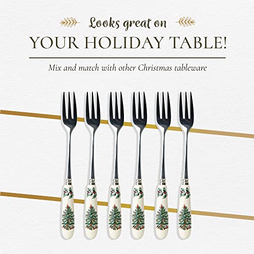 Set of 6 Stainless Steel Teaspoons with Porcelain Handles N8332