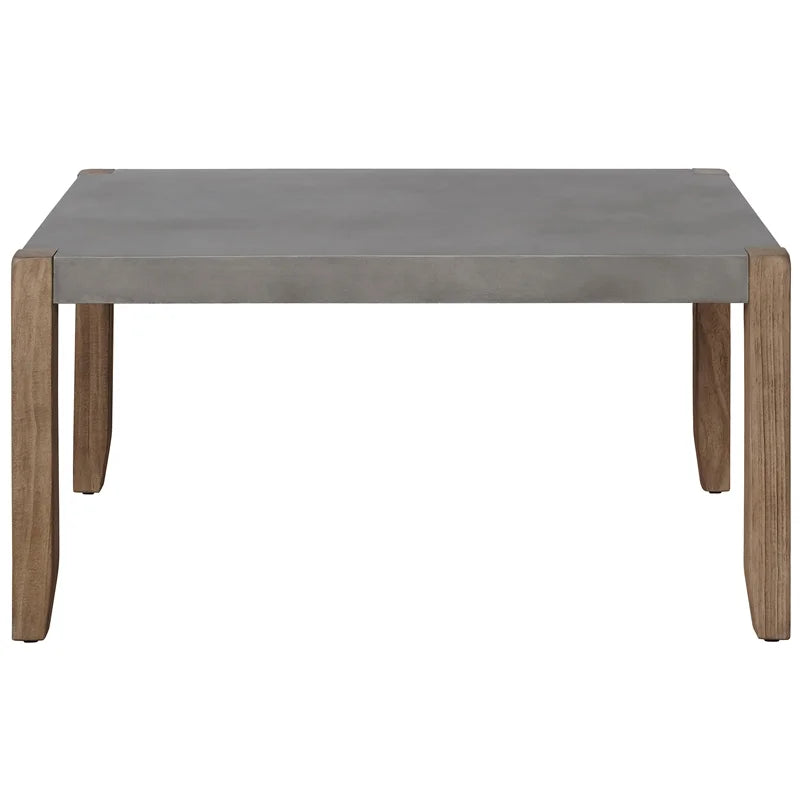36"L Faux Concrete and Wood Coffee Table Y539