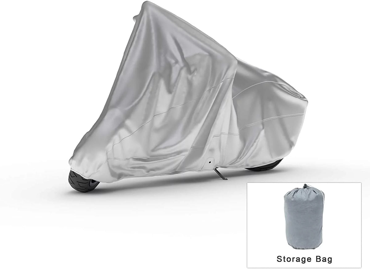 Weatherproof Motorcycle Cover with Securing Straps and Storage Bag D96754