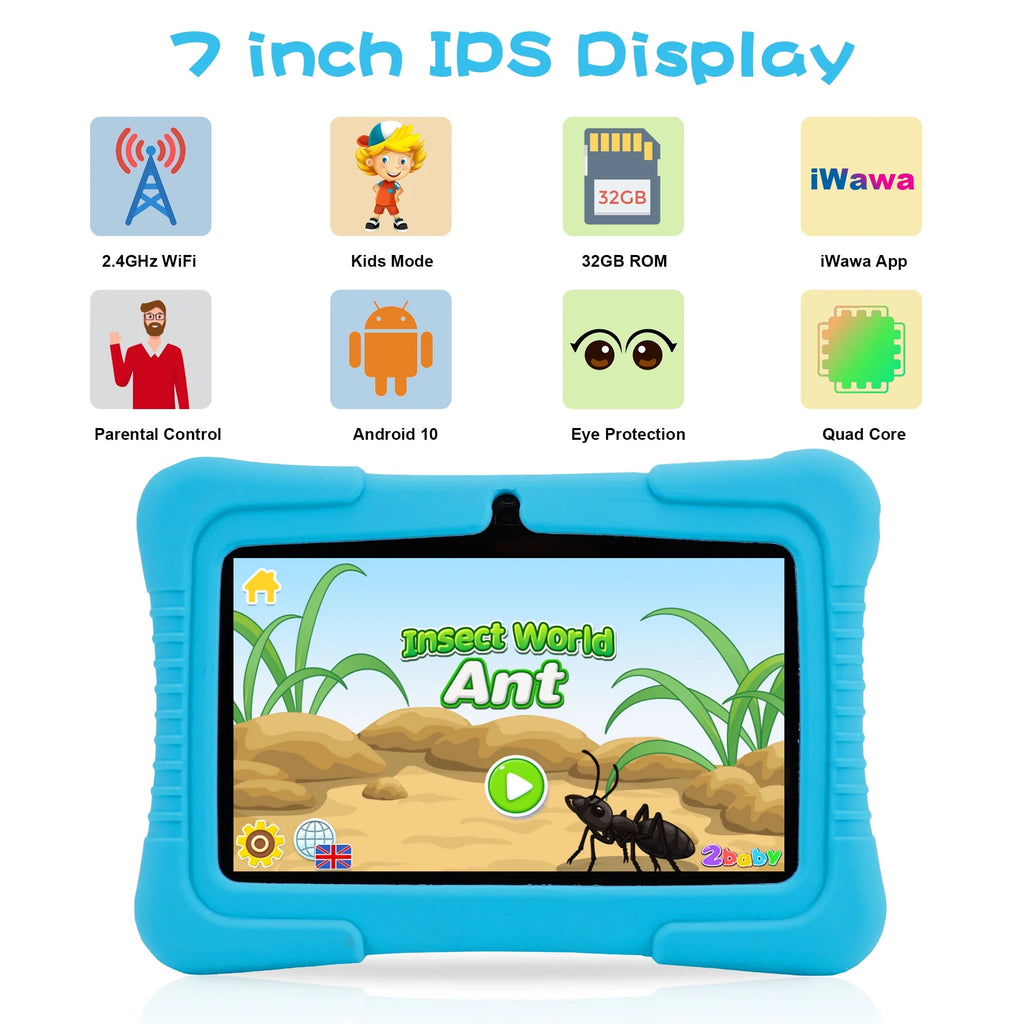Kids Tablet 32GB WiFi 7 inch Android Tablet with Silicone Case G28782