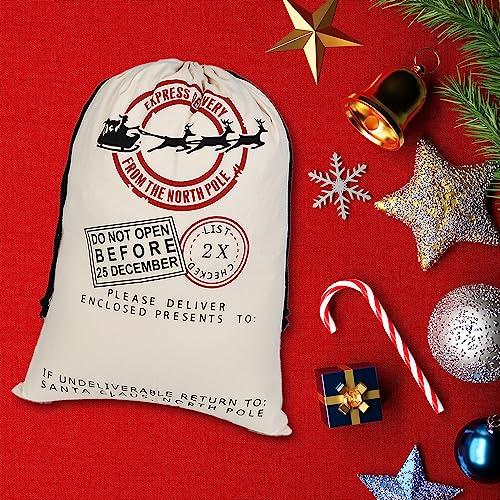 6 Pack Cotton Canvas Gift Bags With Drawstrings F81976