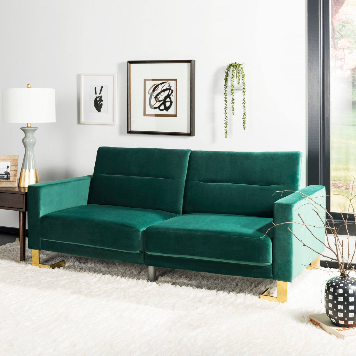 Emerald Green Foldable Sofa Bed F543