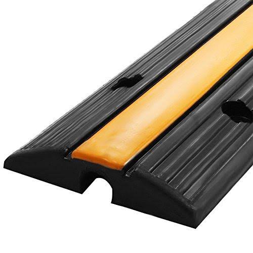 Black Rubber Cable Protector Speed Bump (4 Pack Single Channel) U4427