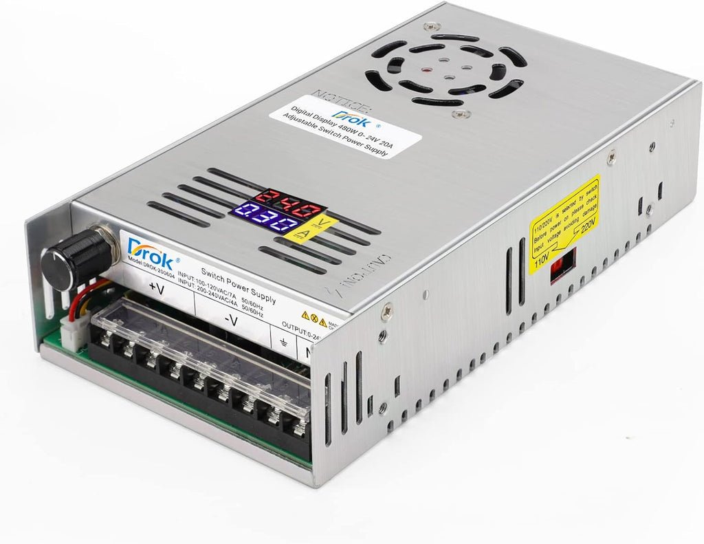 24V 20A 480W Buck Converter Dual Display Variable Adjustable Regulated Switching Voltage Transformer X169988