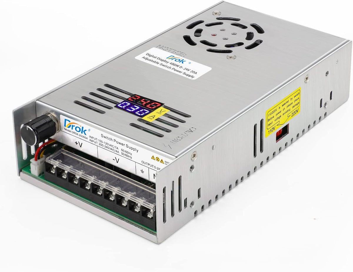24V 20A 480W Buck Converter Dual Display Variable Adjustable Regulated Switching Voltage Transformer X169988