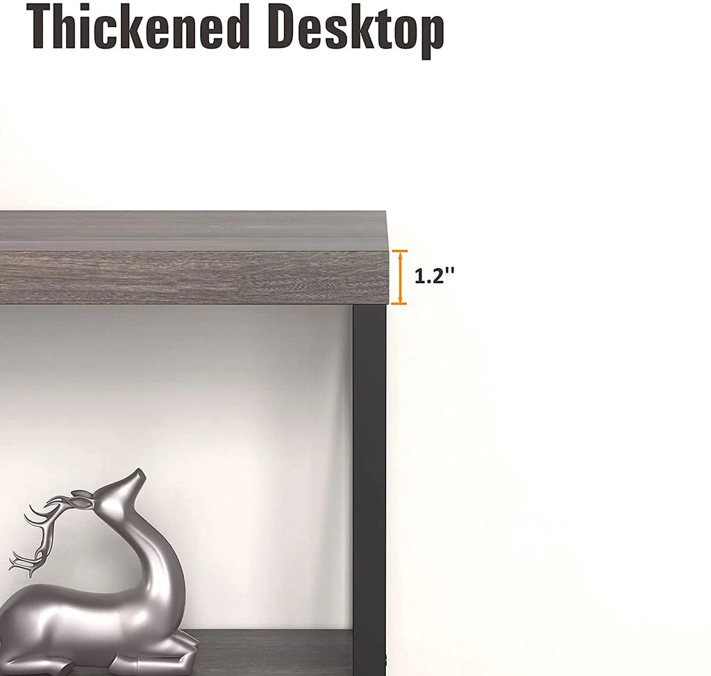 Gray 55"L Narrow Console Table with Storage Shelves A3831