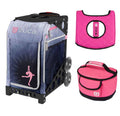 Hot Pink/Black Seat Cover and Pink Lunchbox with Black Frame Sport Bag X3378