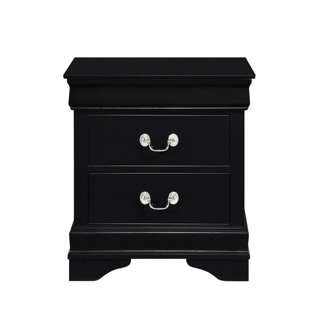 Twin Bed Nightstand Dresser Mirror 4pc Set Black V609