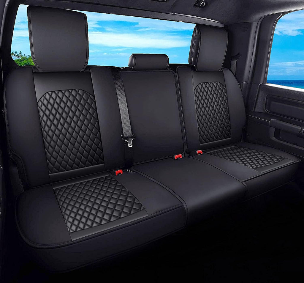 Black Waterproof Leather Car Seat Covers Full Set E5193