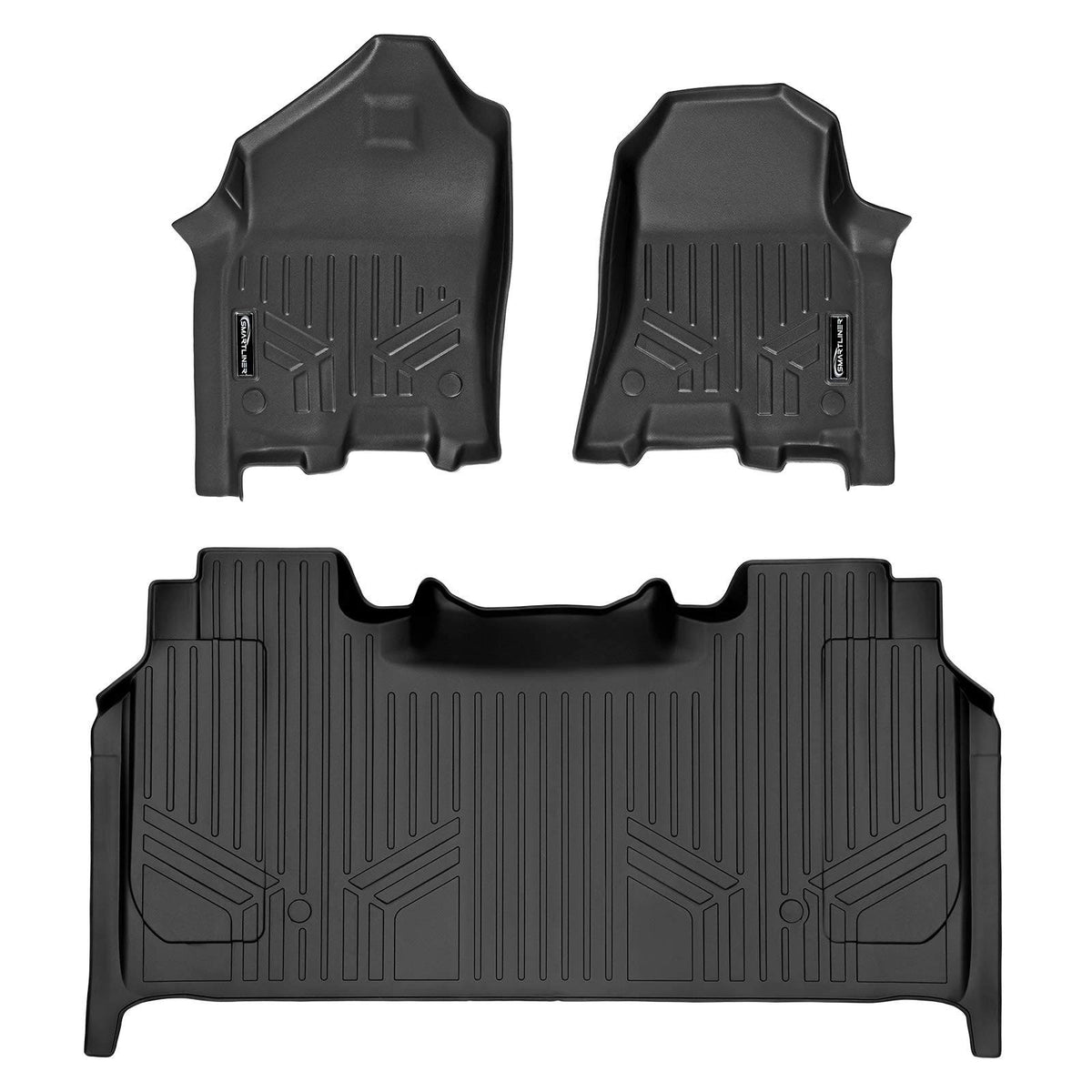 Black 2 Row Custom Fit Floor Mats for 2019 Ram 1500 Crew Cab C244582