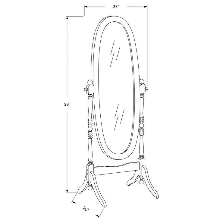 Oval Merlot Cheval Mirror with Stand K9752