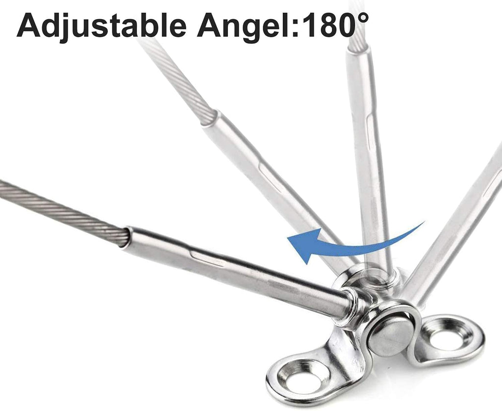 25 Pairs T316 Stainless Steel 180° Adjustable Angle Cable Railing Hardware Kit S586300