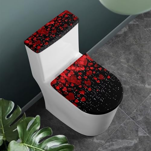 Christmas Bow Bell Toilet Tank Lid Cover and Toilet Seat Lid Cover 2 Pcs Set R349643