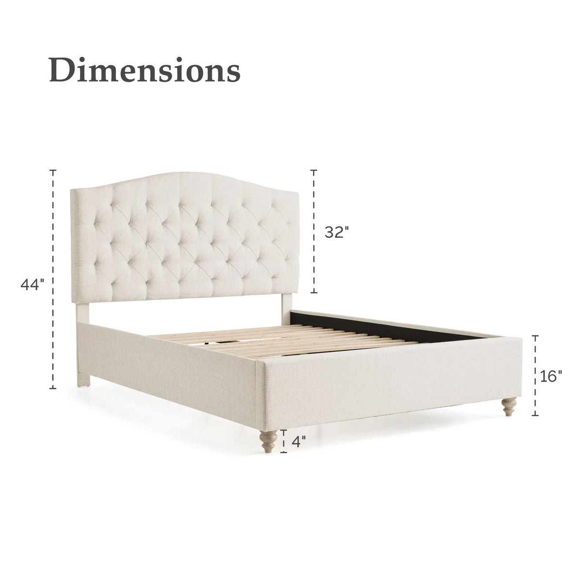Queen Upholstered Tufted Platform Bed P876202