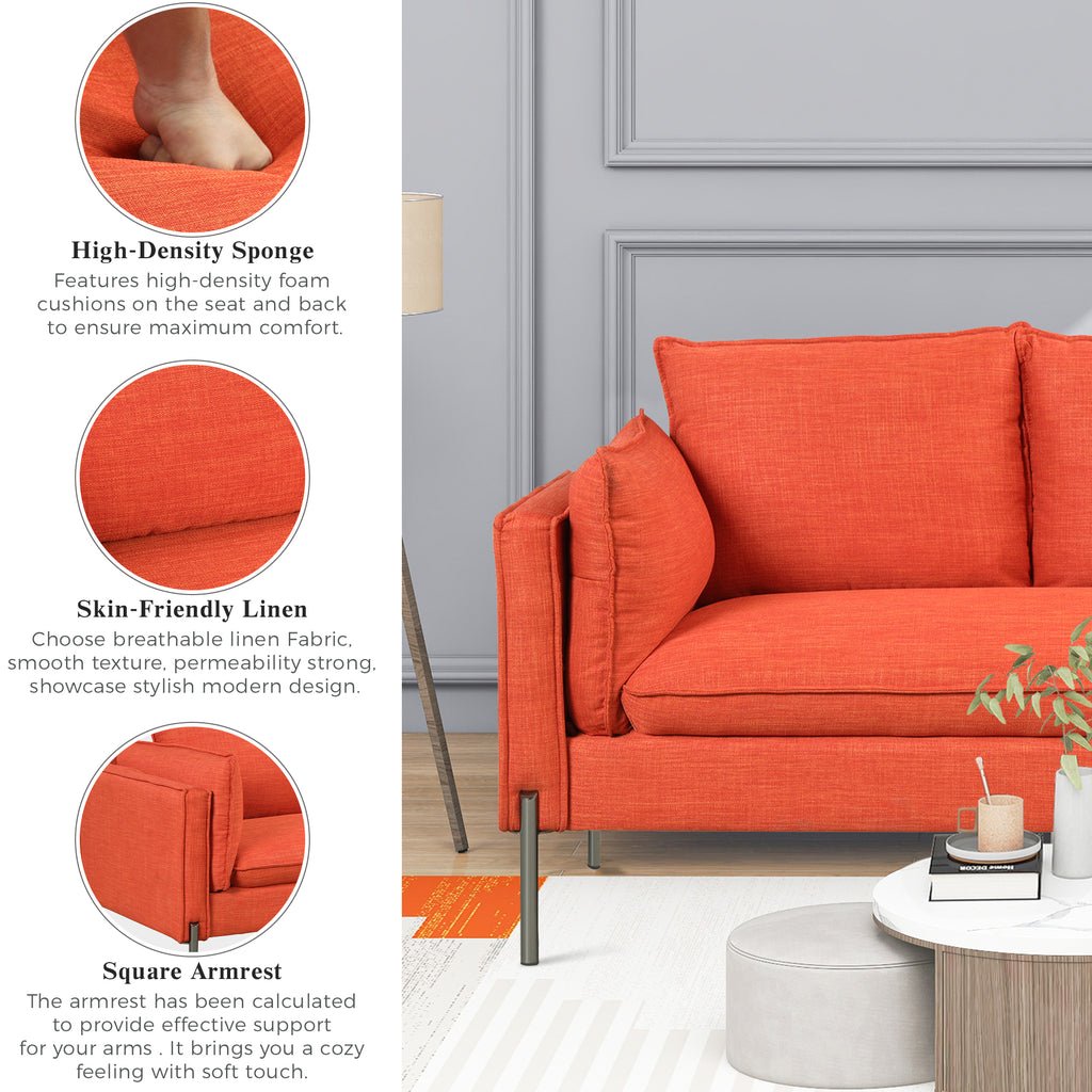 Linen Fabric Loveseat Couch C619