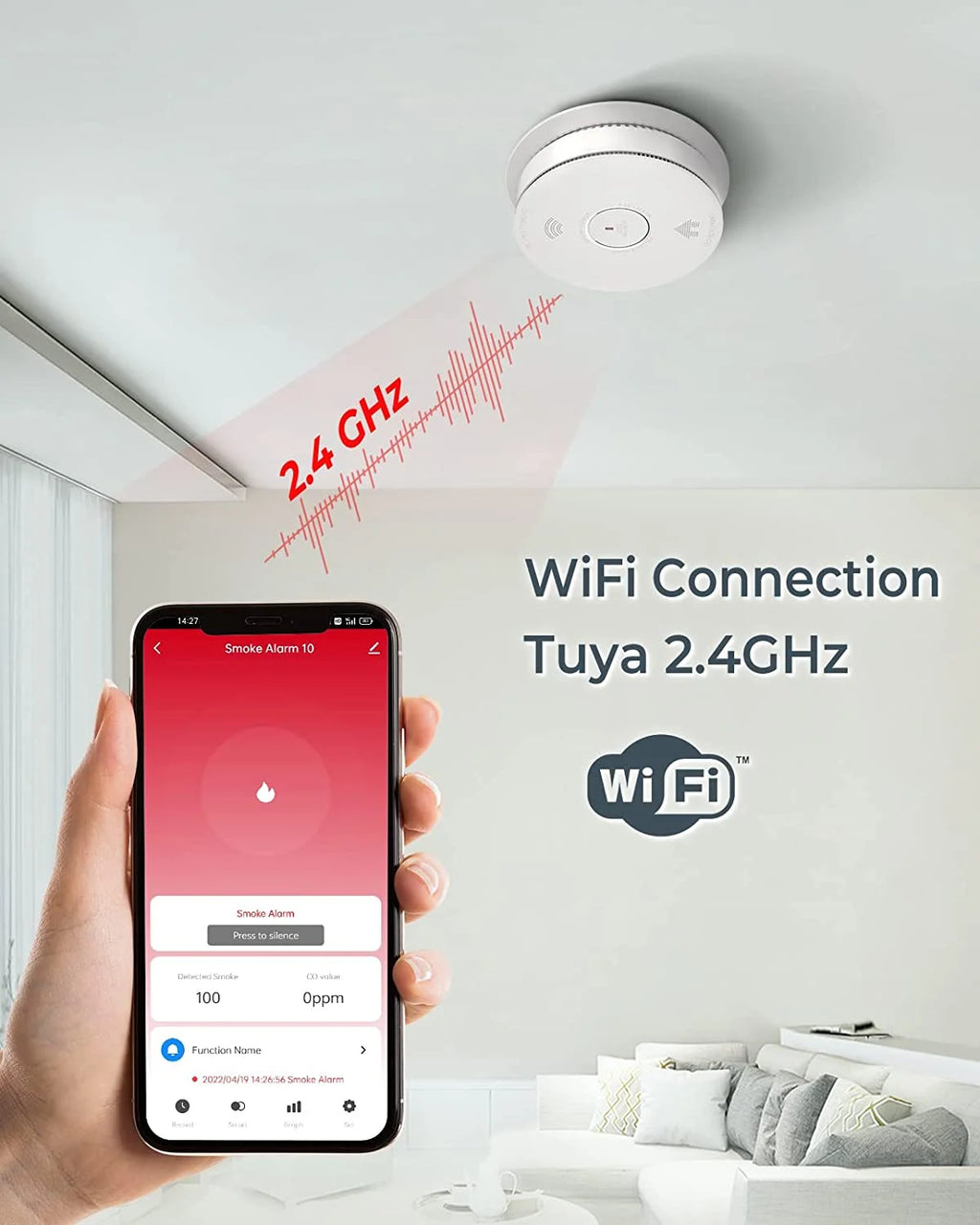 WiFi Smoke Detector Carbon Monoxide Detector Combo, 2 Pack A721