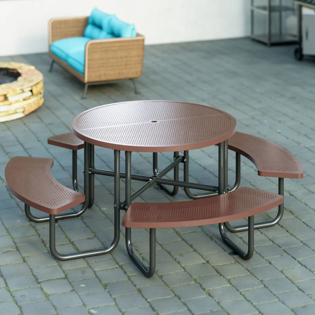 Brown Round Portable Picnic Table R907