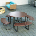 Brown Round Portable Picnic Table R907