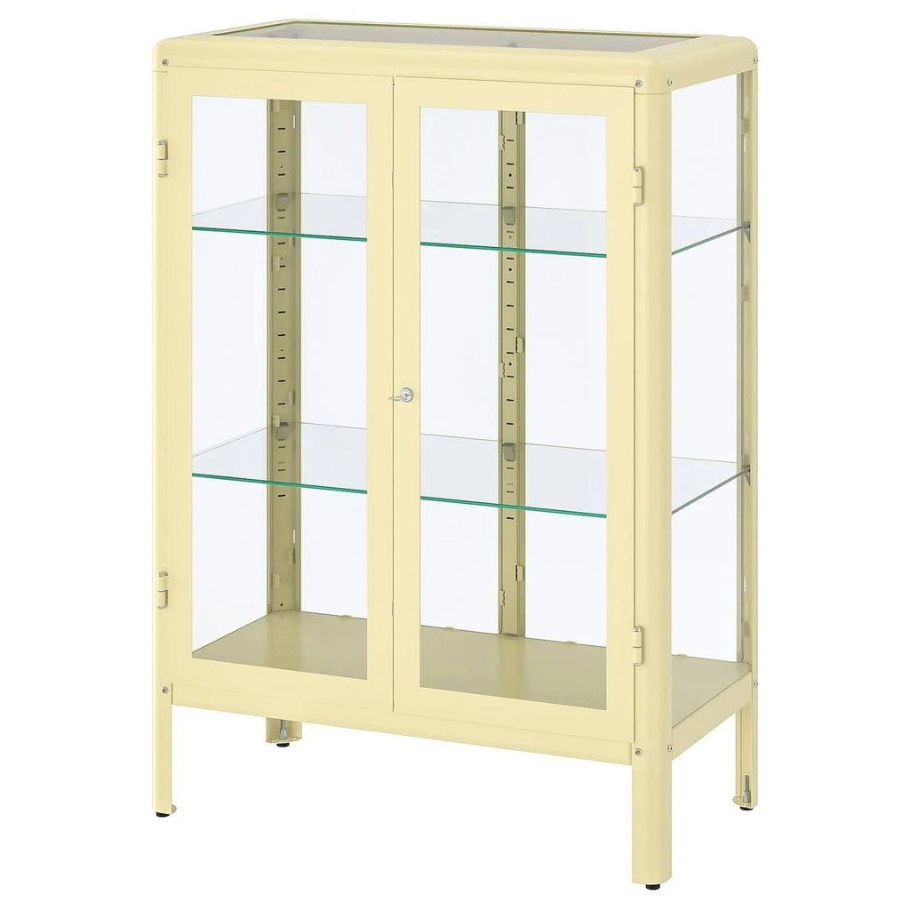 Light Yellow Glass-Door Cabinet S298
