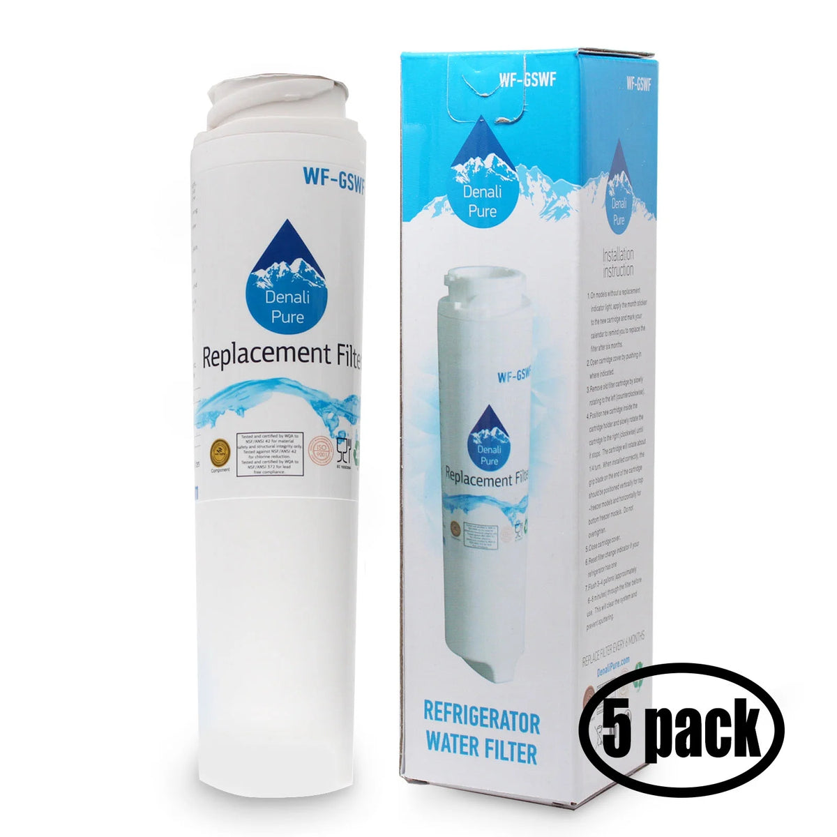 5-Pack Replacement Refrigerator Water Filter Cartridge D303167
