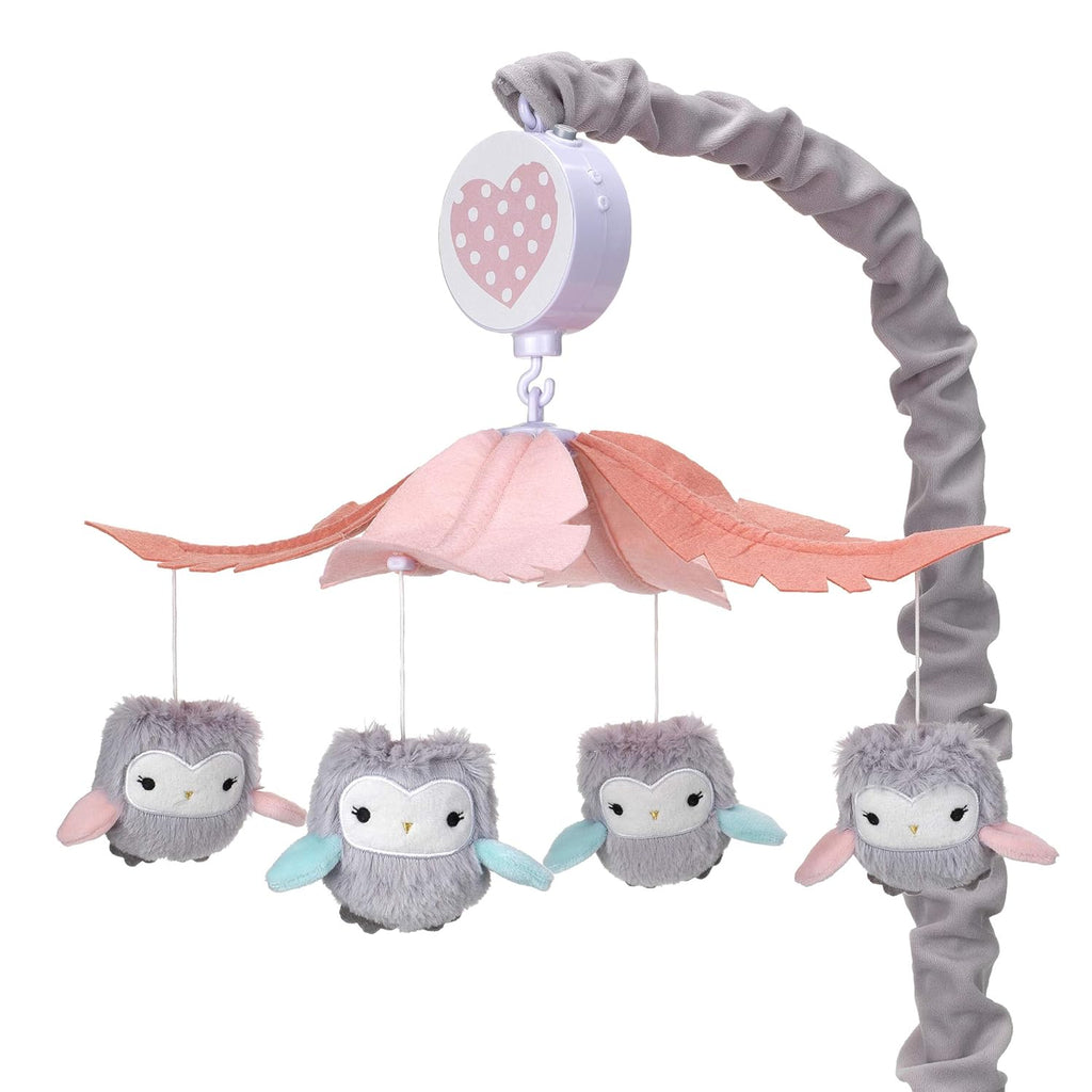 Gray/Pink Musical Baby Crib Mobile R8445