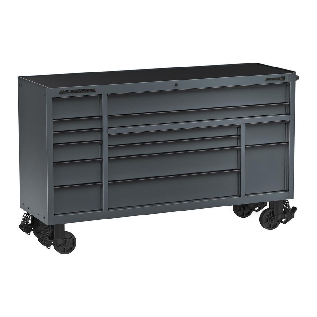 72 in. x 22 in. Slate Gray Triple-Bank Roll Cab W797