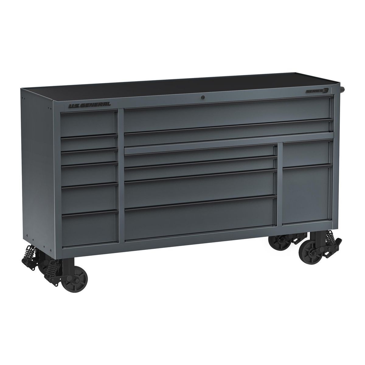 72 in. x 22 in. Slate Gray Triple-Bank Roll Cab W797