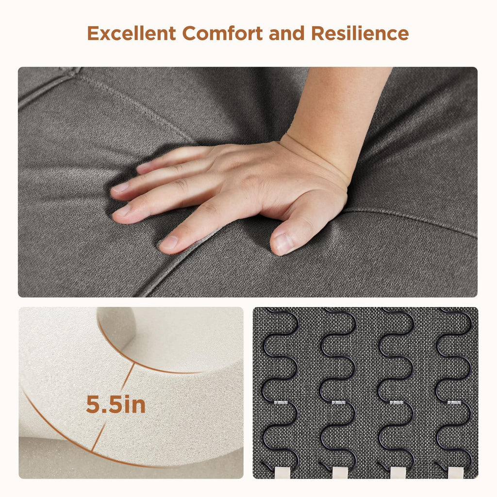 Light Gray Convertible Sofa Bed U378769