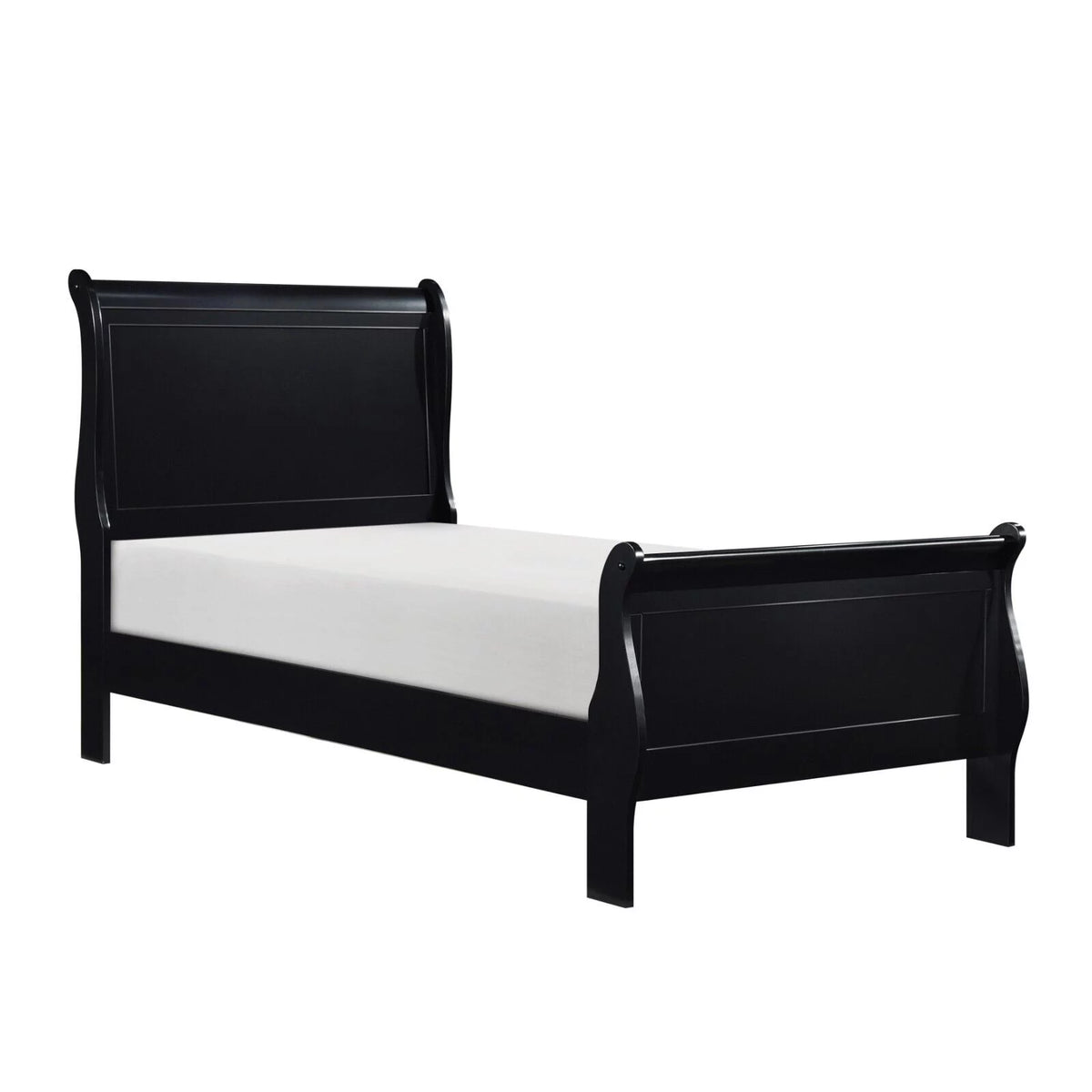 Twin Bed Nightstand Dresser Mirror 4pc Set Black V609