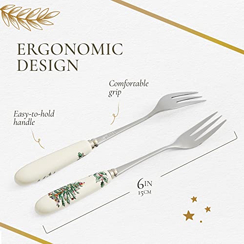 Set of 6 Stainless Steel Teaspoons with Porcelain Handles N8332