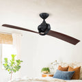 Matte Black 2-Blade Ceiling Fan with Remote W543460
