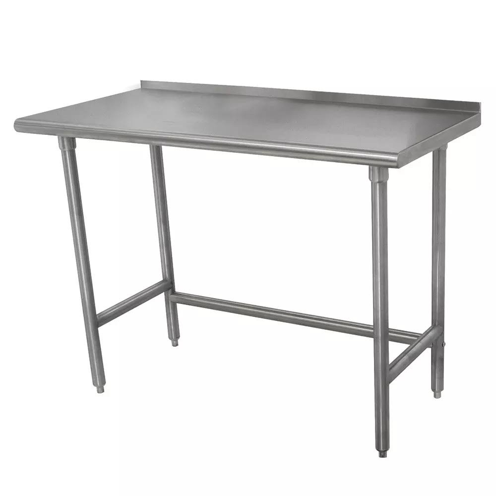 Stainless Steel Work Table with Galvanized Legs and Backsplash I267