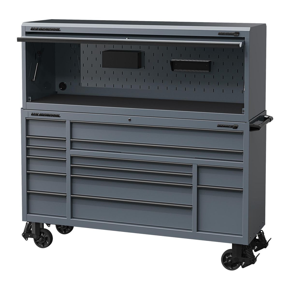 72 in. x 22 in. Slate Gray Triple-Bank Roll Cab W797