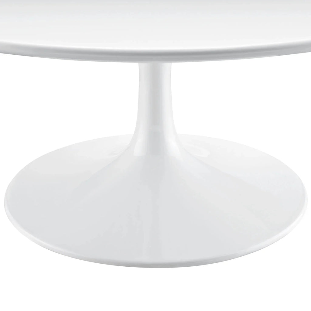 36" Round Wood Coffee Table in White E53047