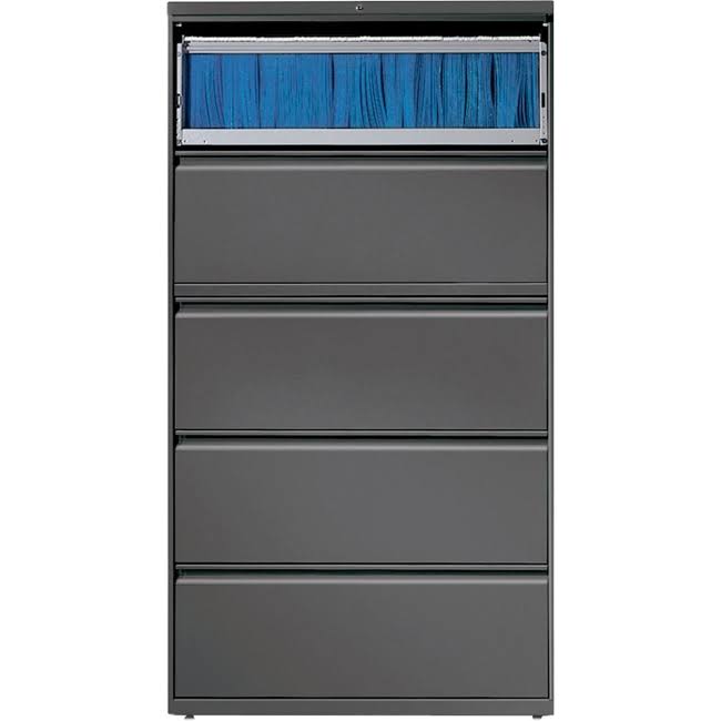 Charcoal 5-Drawer Metal Lateral File Cabinet C19759