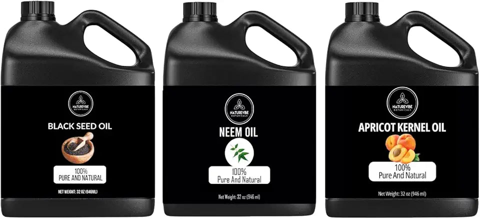 Black Seed Oil, Neem Oil and Apricot Oil 32oz Z924