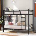 Black Twin Metal Bunk Bed with Trundle C346