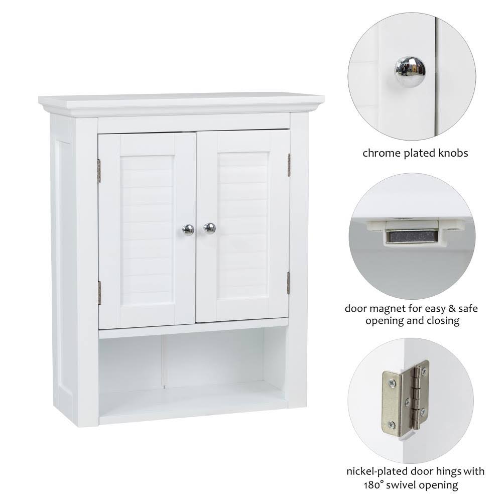 White Wall Cabinet with Double Doors J765373