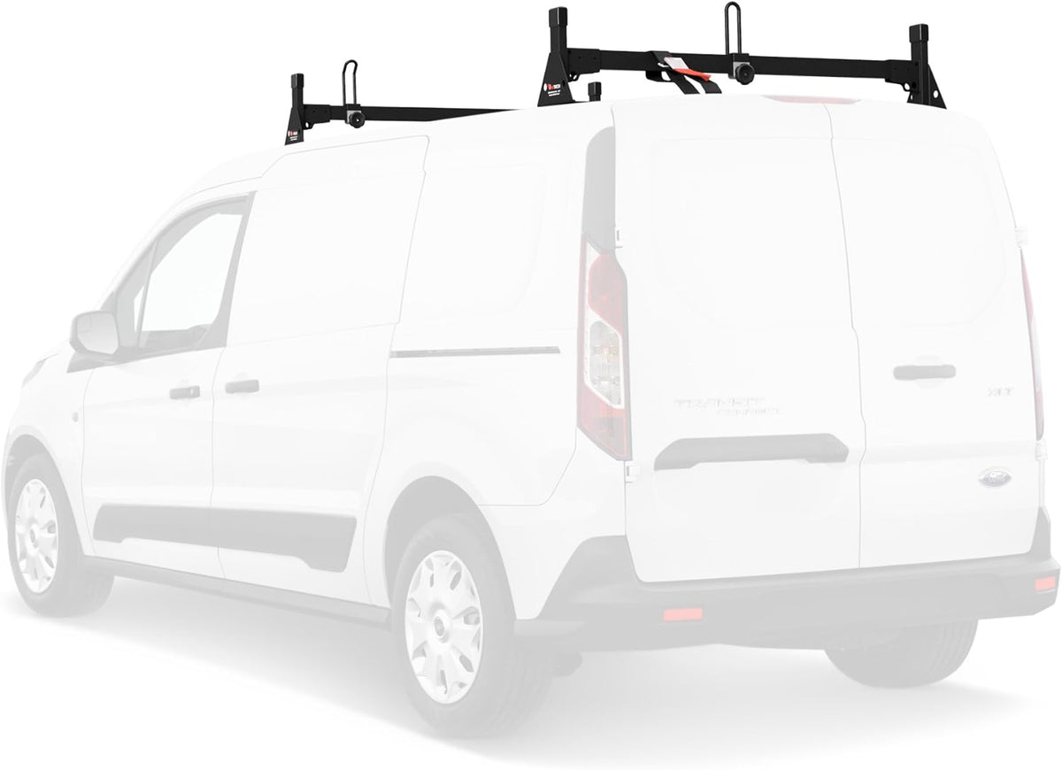 White 2 Bar Low Profile Roof Rack for Transit Connect I6892