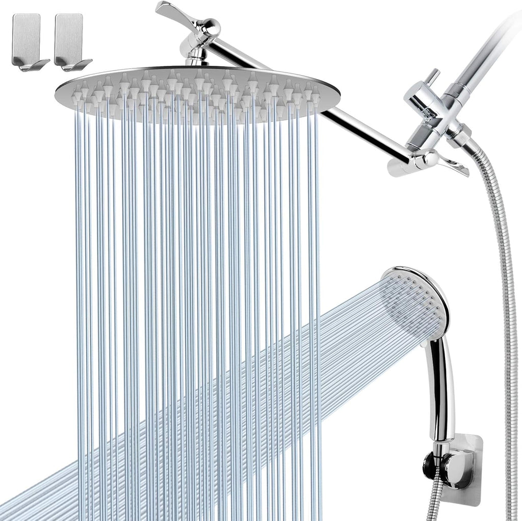 8" Rain Shower Head with Handheld Spray, Chrome, Pack of 2 H168842