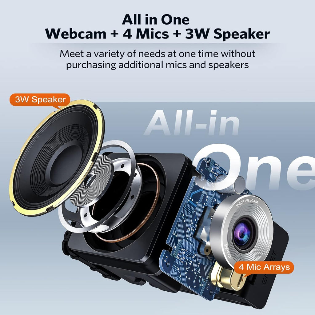 1080P 60FPS Webcam with Microphone and Speaker Y42405