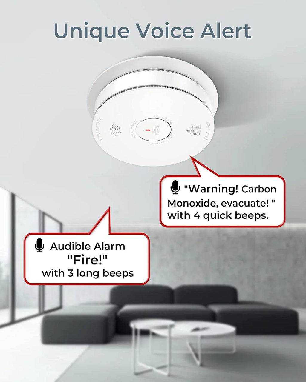 WiFi Smoke Detector Carbon Monoxide Detector Combo, 2 Pack A721