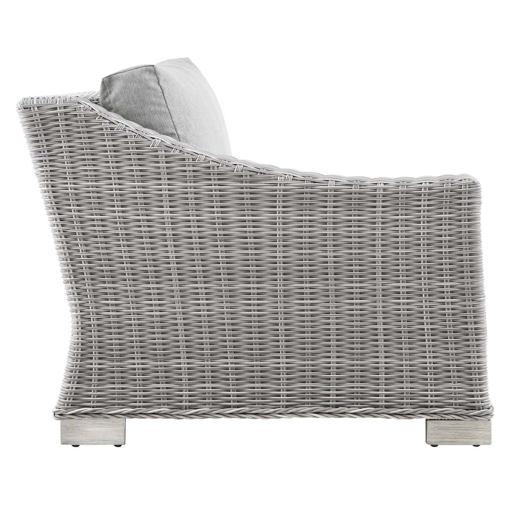 Grey Rattan Wicker Corner Chair K598087