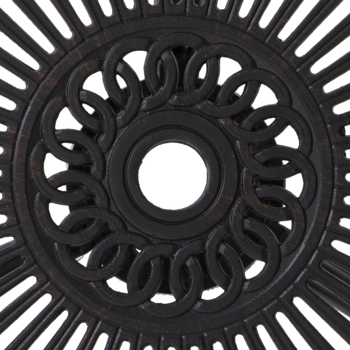 Cast Aluminum Round Patio Bistro Table with Umbrella Hole Y727