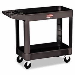 Black Two-Shelf Heavy-Duty Utility Cart U58174