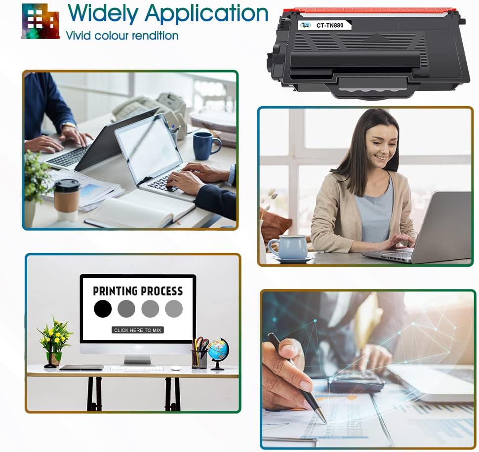 Compatible Toner Cartridge Replacement for Brother TN880 Black Ink 4Pack M149