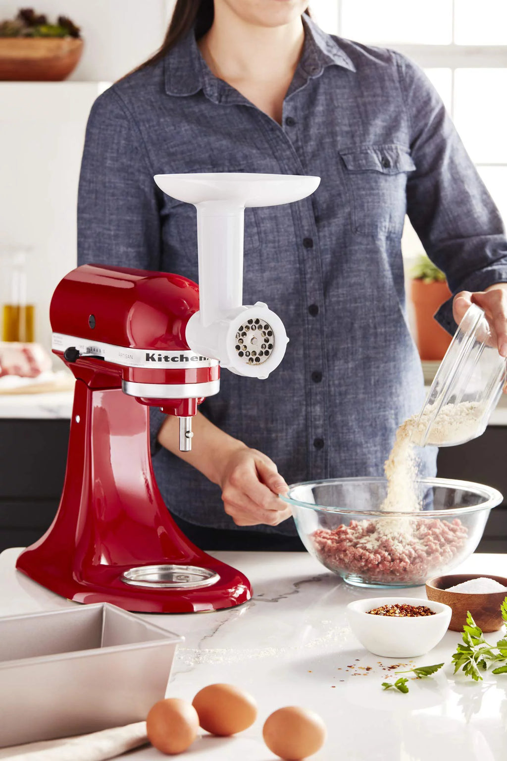 White Food Grinder Attachment Y232